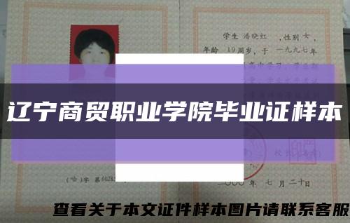 辽宁商贸职业学院毕业证样本缩略图