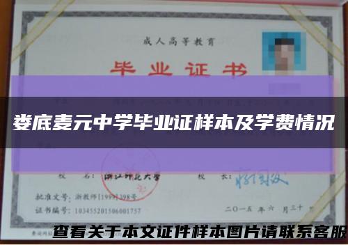 娄底麦元中学毕业证样本及学费情况缩略图