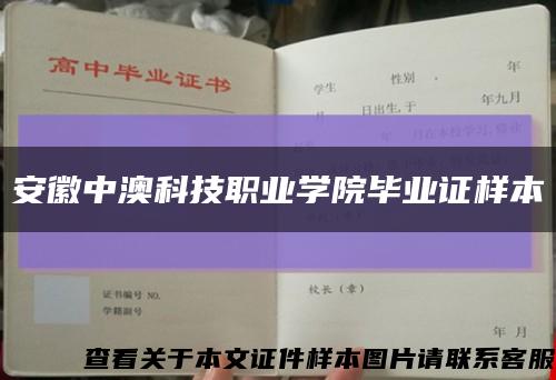 安徽中澳科技职业学院毕业证样本缩略图