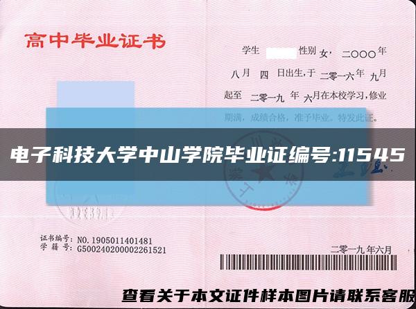 电子科技大学中山学院毕业证编号:11545缩略图