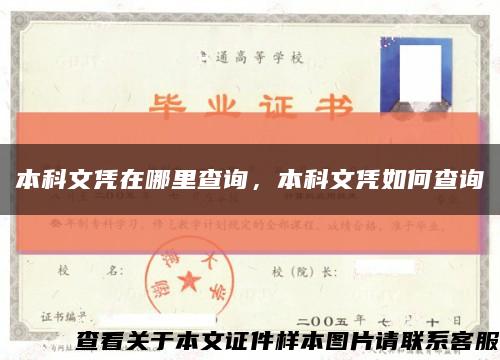 本科文凭在哪里查询，本科文凭如何查询缩略图