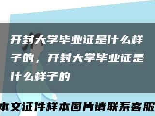 开封大学毕业证是什么样子的，开封大学毕业证是什么样子的缩略图