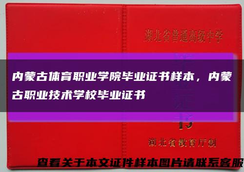 内蒙古体育职业学院毕业证书样本，内蒙古职业技术学校毕业证书缩略图