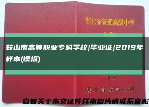 鞍山市高等职业专科学校|毕业证|2019年样本(模板)缩略图