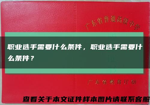 职业选手需要什么条件，职业选手需要什么条件？缩略图