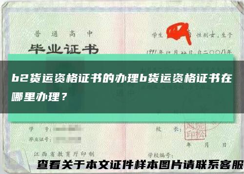 b2货运资格证书的办理b货运资格证书在哪里办理？缩略图