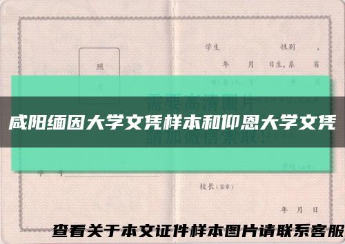 咸阳缅因大学文凭样本和仰恩大学文凭缩略图