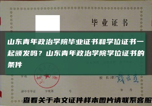 山东青年政治学院毕业证书和学位证书一起颁发吗？山东青年政治学院学位证书的条件缩略图