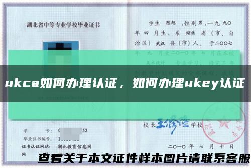 ukca如何办理认证，如何办理ukey认证缩略图