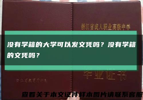 没有学籍的大学可以发文凭吗？没有学籍的文凭吗？缩略图