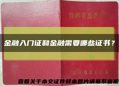 金融入门证和金融需要哪些证书？缩略图