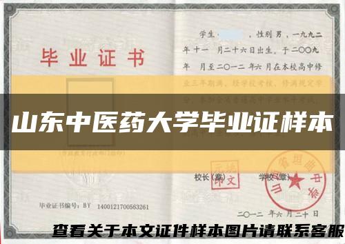 山东中医药大学毕业证样本缩略图