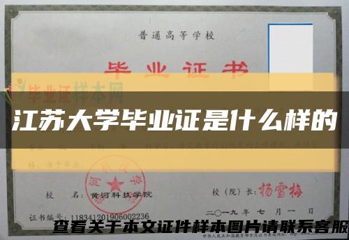 江苏大学毕业证是什么样的缩略图