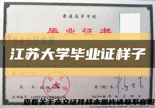 江苏大学毕业证样子缩略图