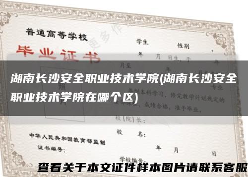 湖南长沙安全职业技术学院(湖南长沙安全职业技术学院在哪个区)缩略图