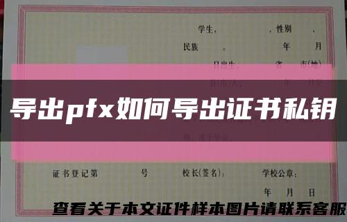 导出pfx如何导出证书私钥缩略图