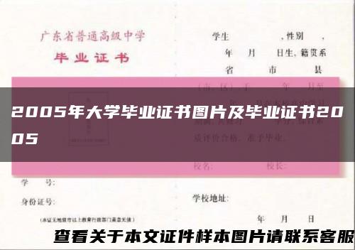 2005年大学毕业证书图片及毕业证书2005缩略图