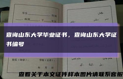 查询山东大学毕业证书，查询山东大学证书编号缩略图