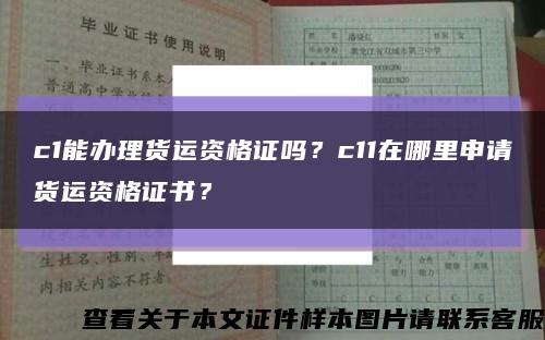 c1能办理货运资格证吗？c11在哪里申请货运资格证书？缩略图