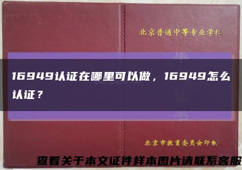 16949认证在哪里可以做，16949怎么认证？缩略图