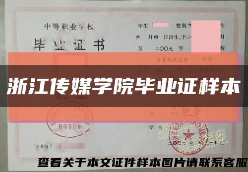 浙江传媒学院毕业证样本缩略图