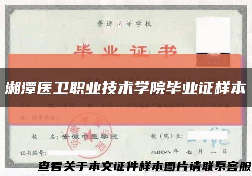 湘潭医卫职业技术学院毕业证样本缩略图