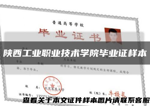 陕西工业职业技术学院毕业证样本缩略图