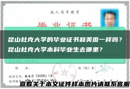 昆山杜克大学的毕业证书和美国一样吗？昆山杜克大学本科毕业生去哪里？缩略图