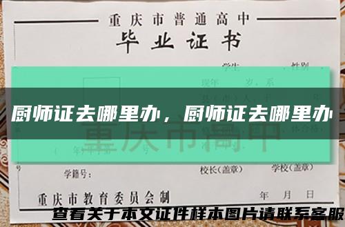 厨师证去哪里办，厨师证去哪里办缩略图