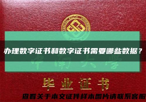 办理数字证书和数字证书需要哪些数据？缩略图