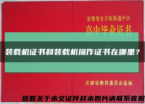 装载机证书和装载机操作证书在哪里？缩略图