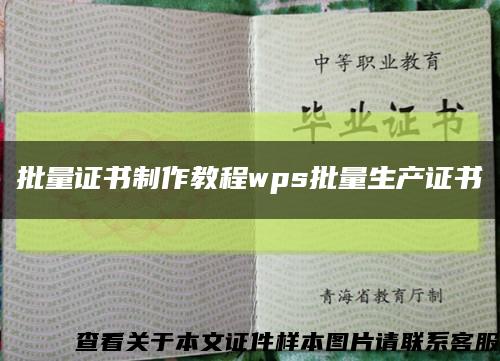 批量证书制作教程wps批量生产证书缩略图