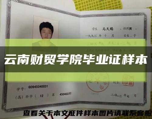 云南财贸学院毕业证样本缩略图