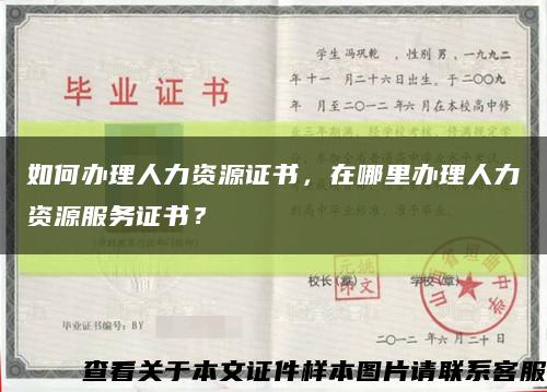 如何办理人力资源证书，在哪里办理人力资源服务证书？缩略图