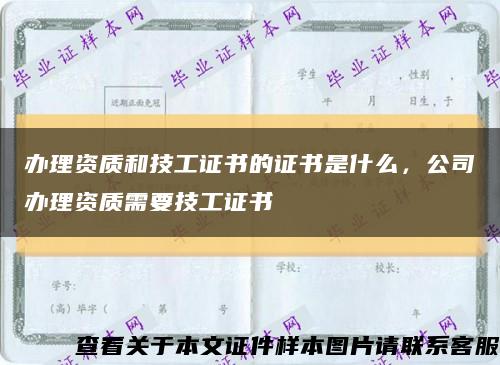 办理资质和技工证书的证书是什么，公司办理资质需要技工证书缩略图