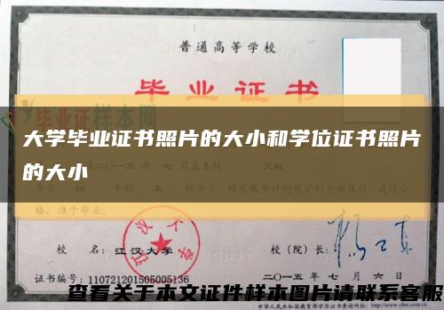 大学毕业证书照片的大小和学位证书照片的大小缩略图