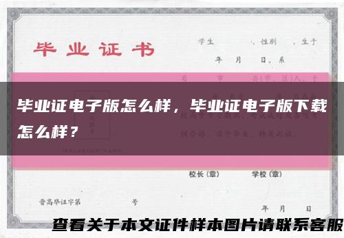 毕业证电子版怎么样，毕业证电子版下载怎么样？缩略图