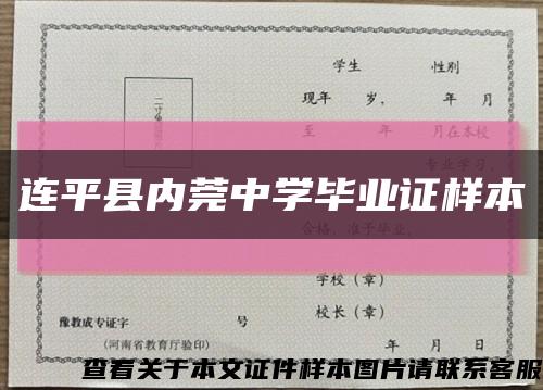 连平县内莞中学毕业证样本缩略图