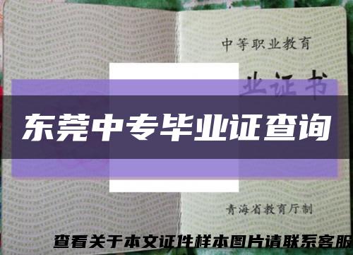 东莞中专毕业证查询缩略图