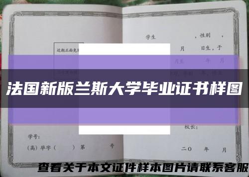 法国新版兰斯大学毕业证书样图缩略图