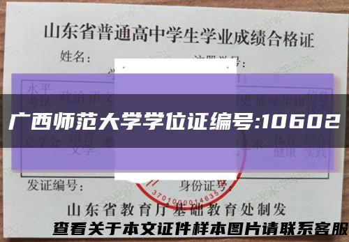 广西师范大学学位证编号:10602缩略图