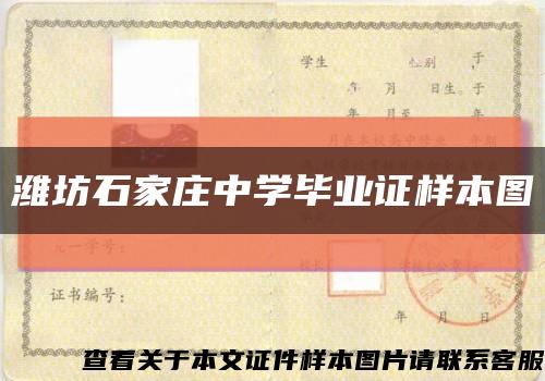 潍坊石家庄中学毕业证样本图缩略图