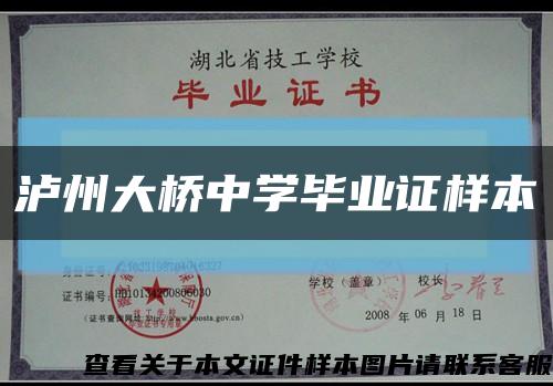 泸州大桥中学毕业证样本缩略图