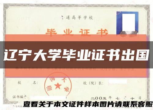 辽宁大学毕业证书出国缩略图