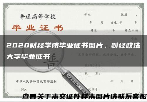 2020财经学院毕业证书图片，财经政法大学毕业证书缩略图