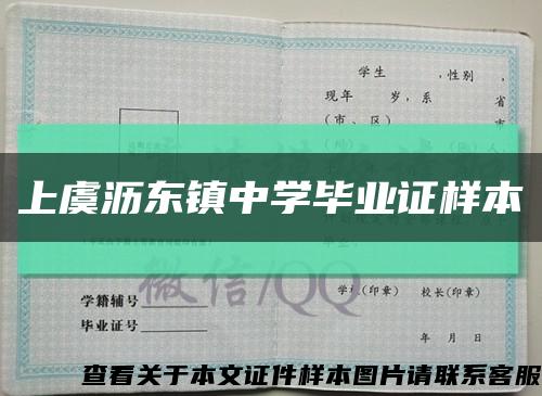 上虞沥东镇中学毕业证样本缩略图