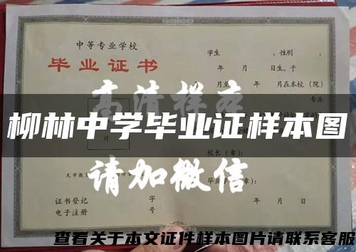 柳林中学毕业证样本图缩略图