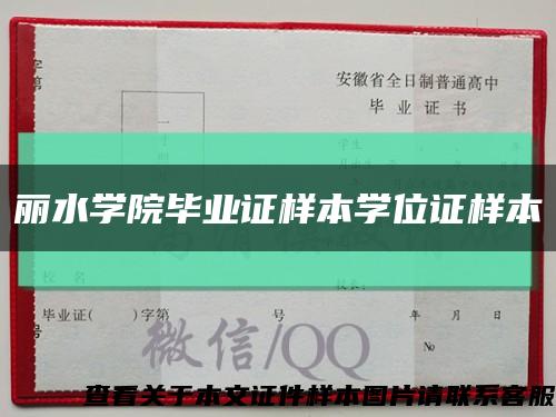 丽水学院毕业证样本学位证样本缩略图