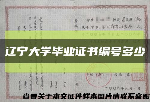 辽宁大学毕业证书编号多少缩略图