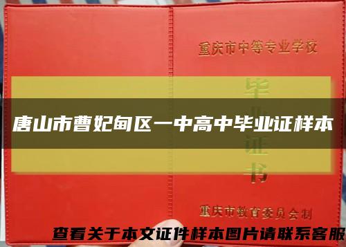 唐山市曹妃甸区一中高中毕业证样本缩略图